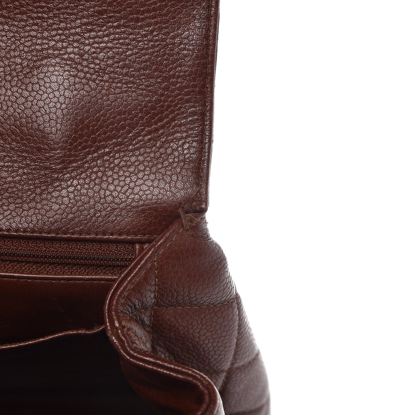 Caviar Quilted Jumbo Kelly Flap Brown