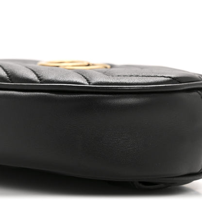 Gucci Calfskin Matelasse GG Marmont Belt Bag 75 30 Black 10 of 13