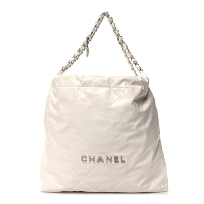 Chanel Shiny Calfskin Quilted Chanel 22 White 1 of 11