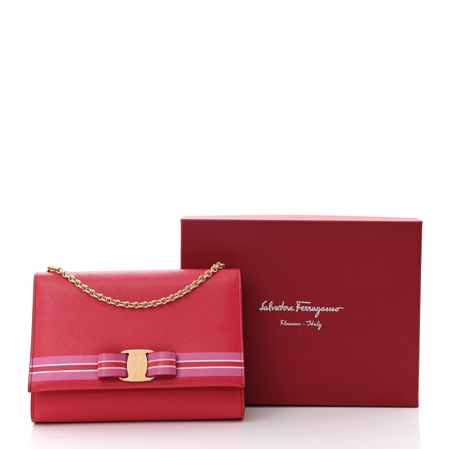 Pebbled Calfskin Vara Bow Shoulder Bag Pamplona
