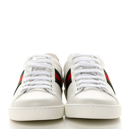 Gucci Calfskin Ayers Web Bee Embroidered Ace Sneakers 36.5 White 2 of 9