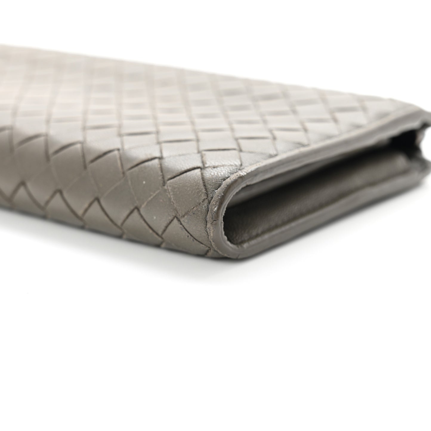 Nappa Intrecciato Half Zip Around Wallet Mud