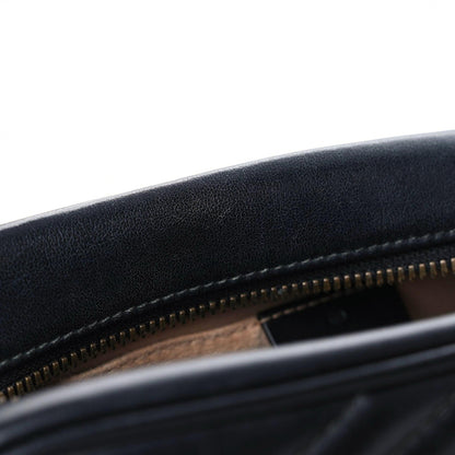 Gucci Calfskin Matelasse Small GG Marmont Chain Shoulder Bag Black 15 of 16