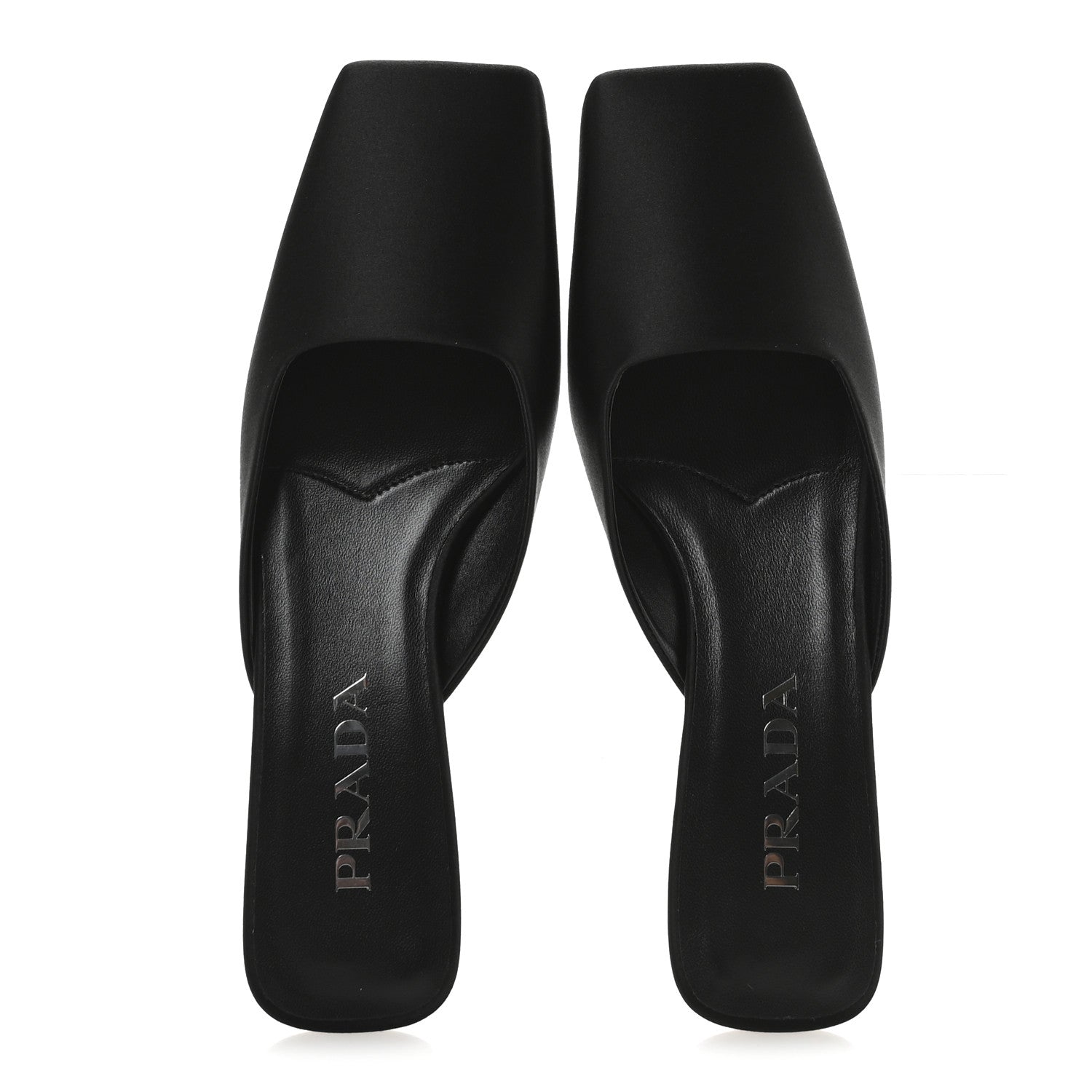 Prada Satin Modellerie Mules 35.5 Black 2 of 8