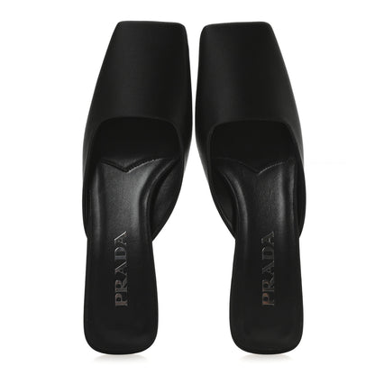Prada Satin Modellerie Mules 35.5 Black 2 of 8