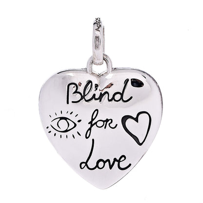 Gucci Sterling Silver Blind for Love Heart Pendant 1 of 4