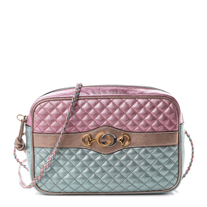 Gucci Laminated Nappa Trapuntata Small Zumi Shoulder Bag Rosa Lago Rame 1 of 8