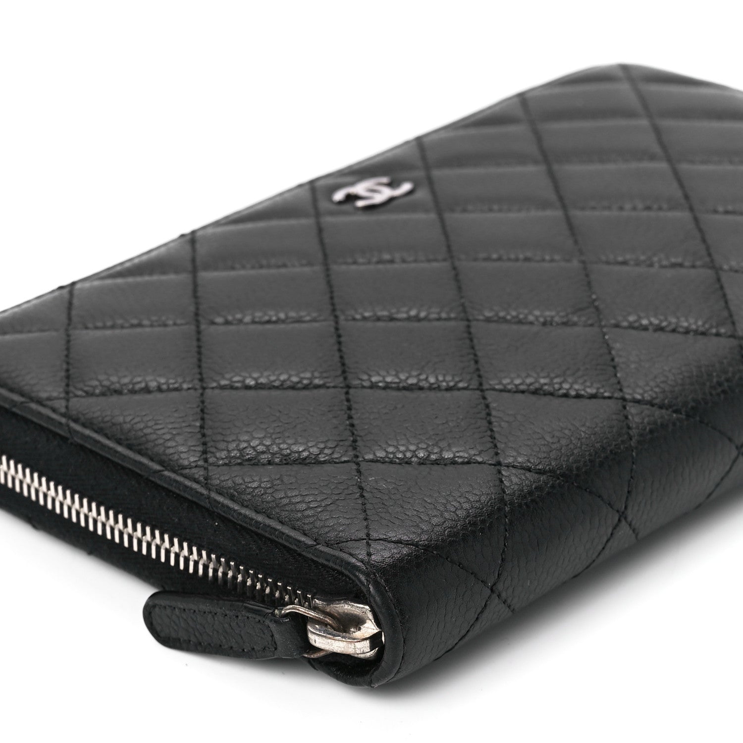 Chanel Caviar Quilted Large Zip Around Organizer Wallet Black 12 of 14