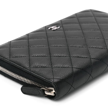 Chanel Caviar Quilted Large Zip Around Organizer Wallet Black 12 of 14