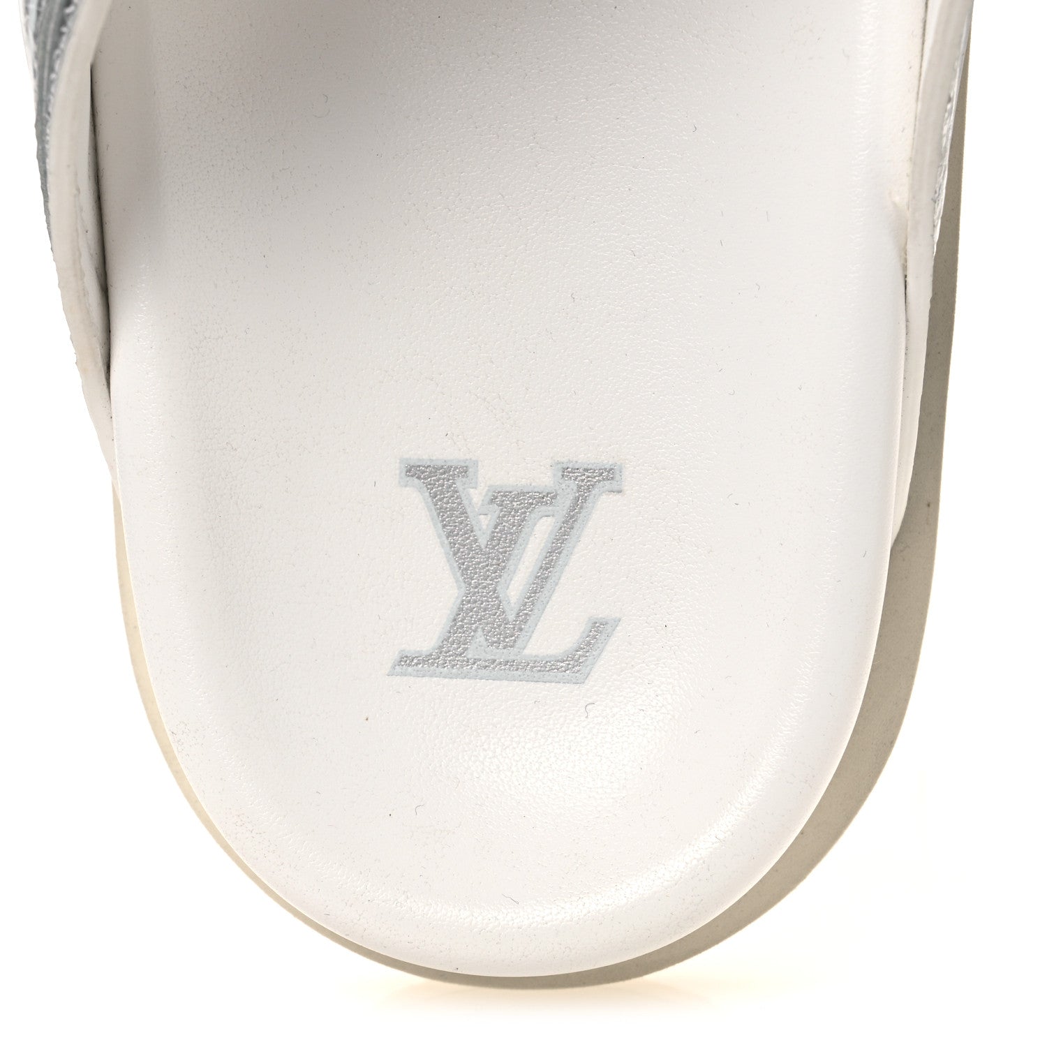 Louis Vuitton Metallic Mix Materials Mens LV Script Trainer Mules 11 Silver Multicolor 9 of 12