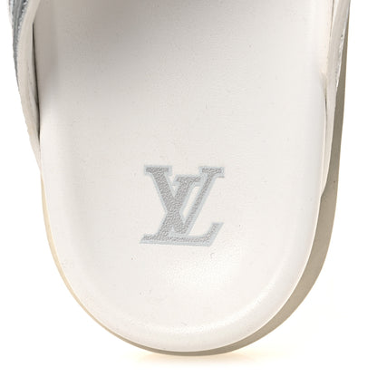 Louis Vuitton Metallic Mix Materials Mens LV Script Trainer Mules 11 Silver Multicolor 9 of 12
