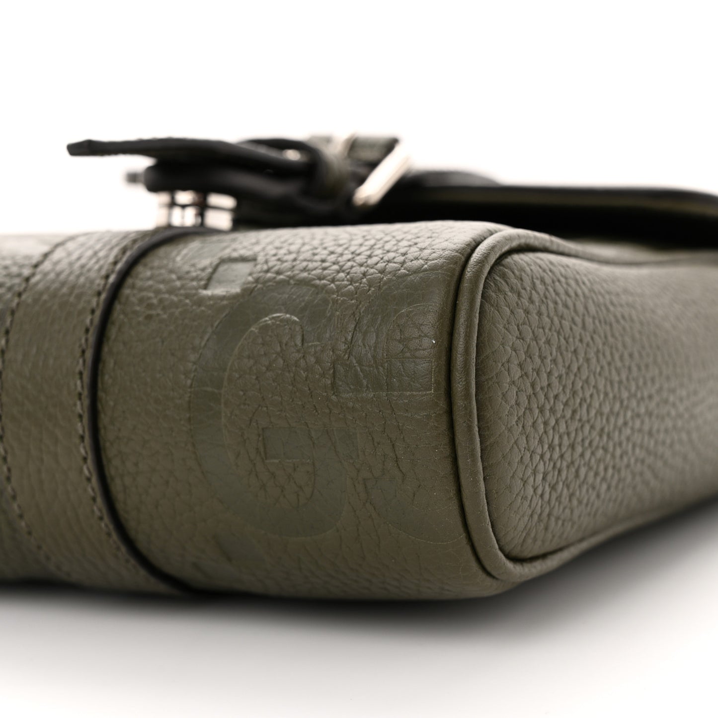 Piuma Calfskin Jumbo GG Embossed Small Messenger Bag Dark Green