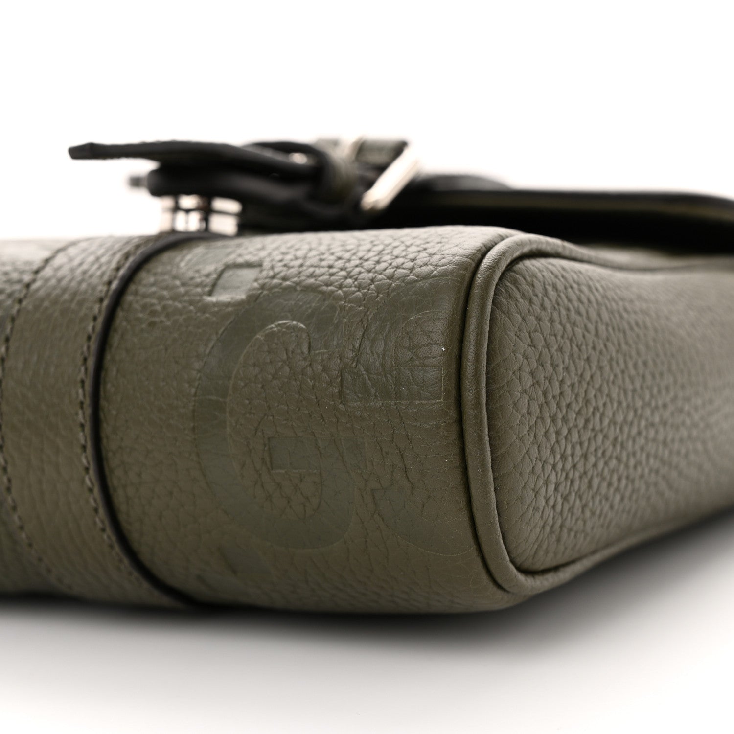 Gucci Piuma Calfskin Jumbo GG Embossed Small Messenger Bag Dark Green 10 of 12