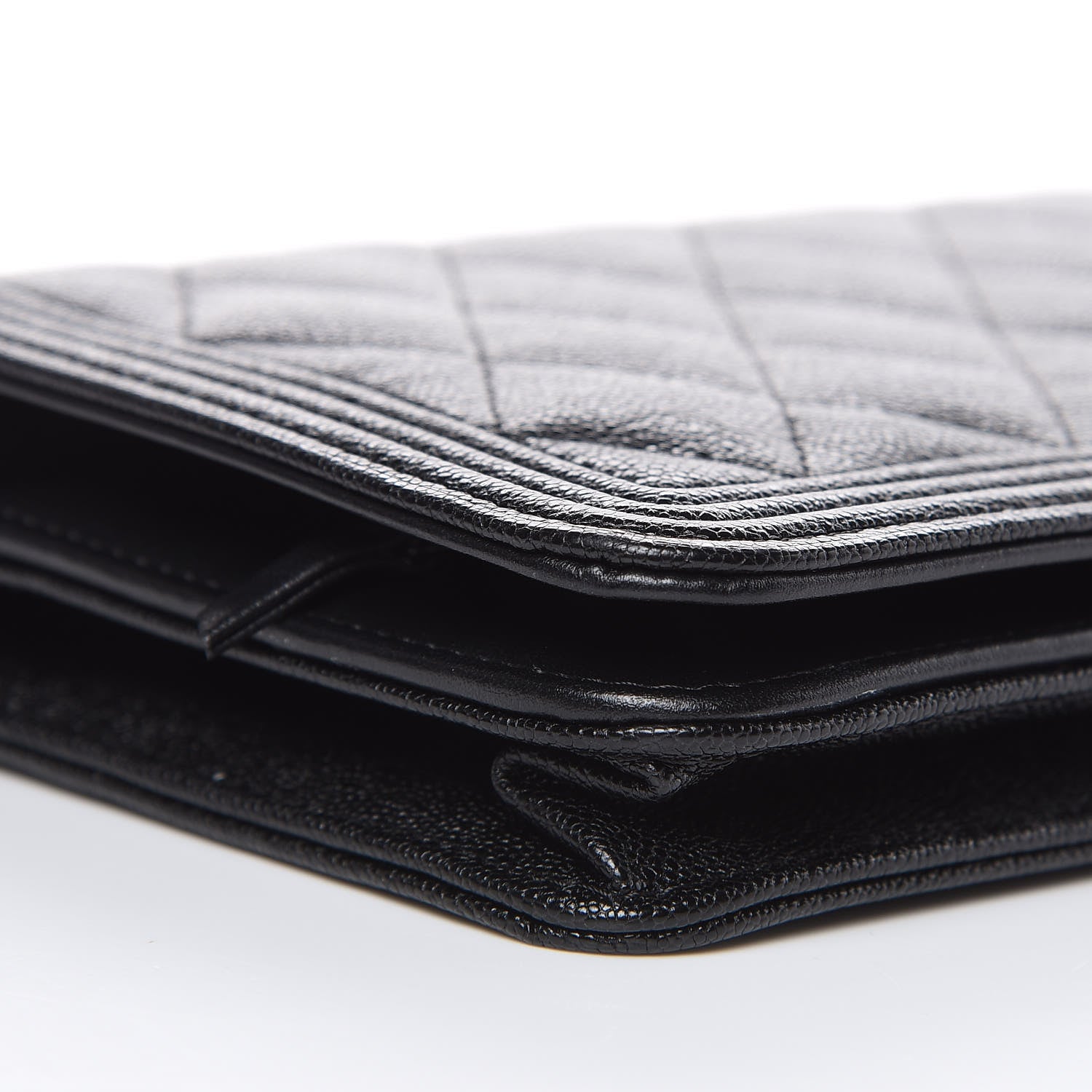 Chanel Caviar Quilted Boy Wallet On Chain WOC Black 10 of 12