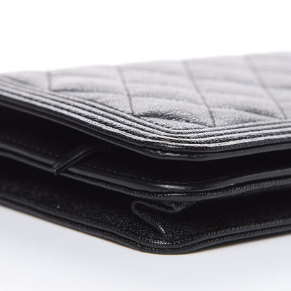 Chanel Caviar Quilted Boy Wallet On Chain WOC Black 10 of 12