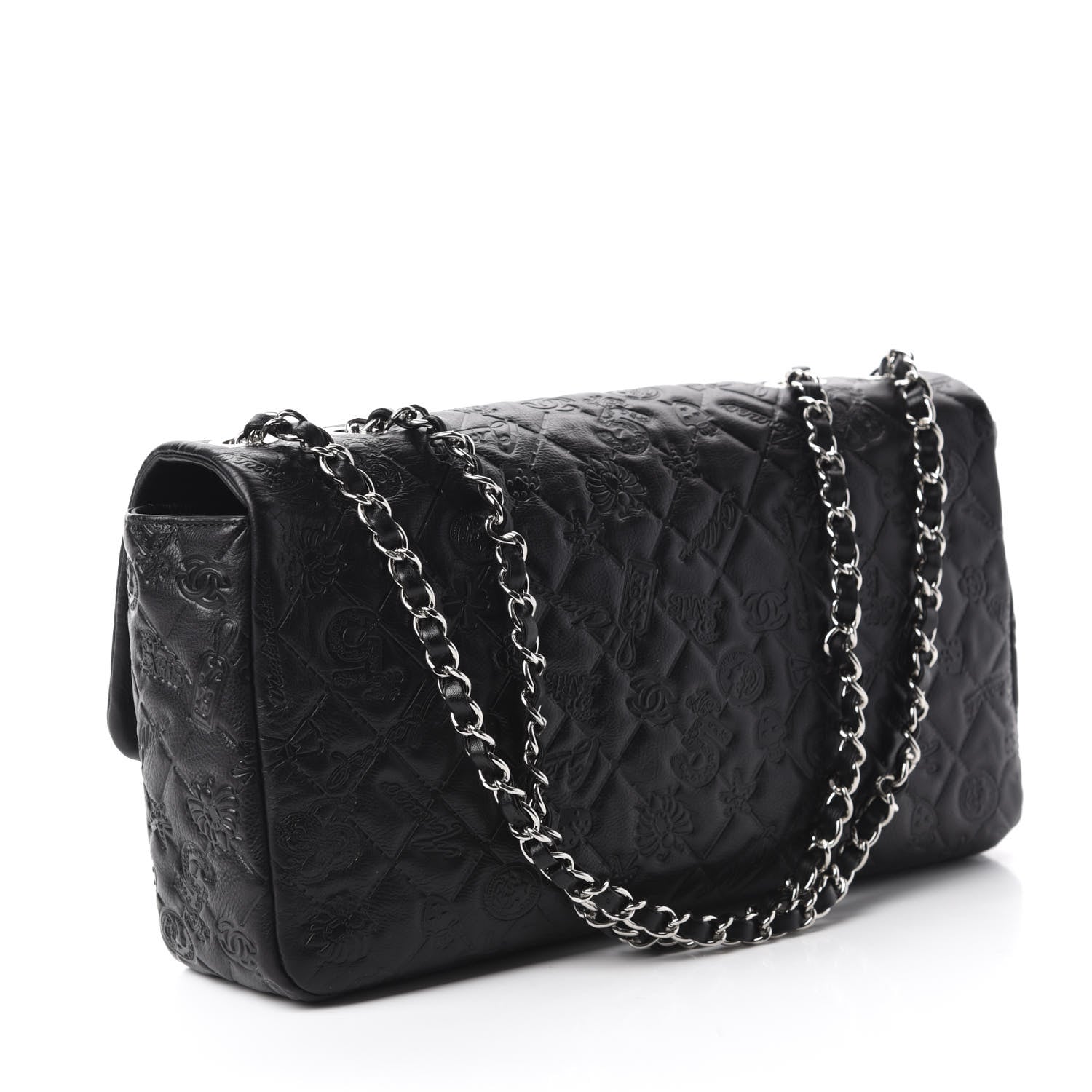 Chanel Calfskin Embossed Large Lucky Symbols Flap Black 3 of 11