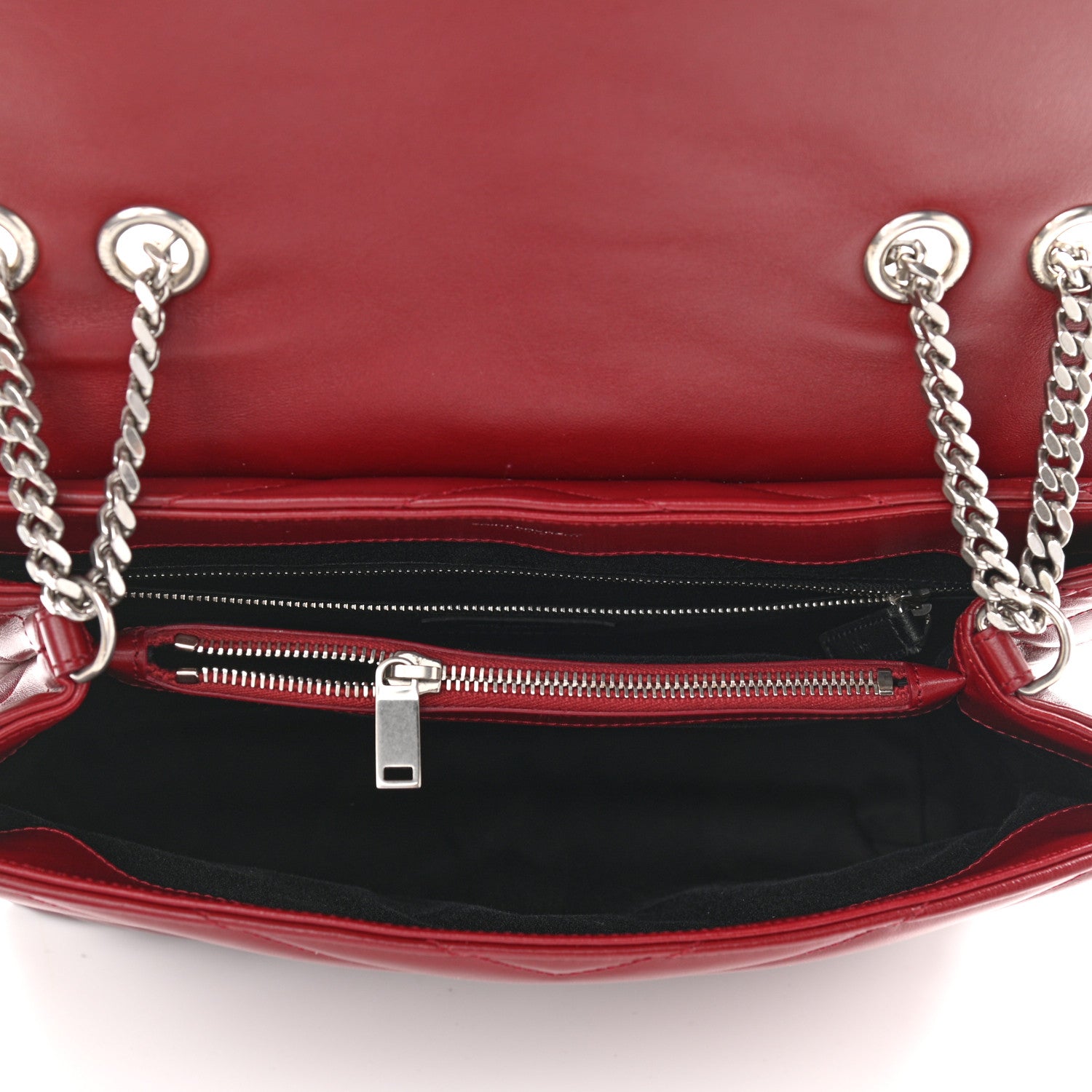 Saint Laurent Calfskin Y Quilted Monogram Medium Loulou Chain Satchel Palissandre 5 of 14