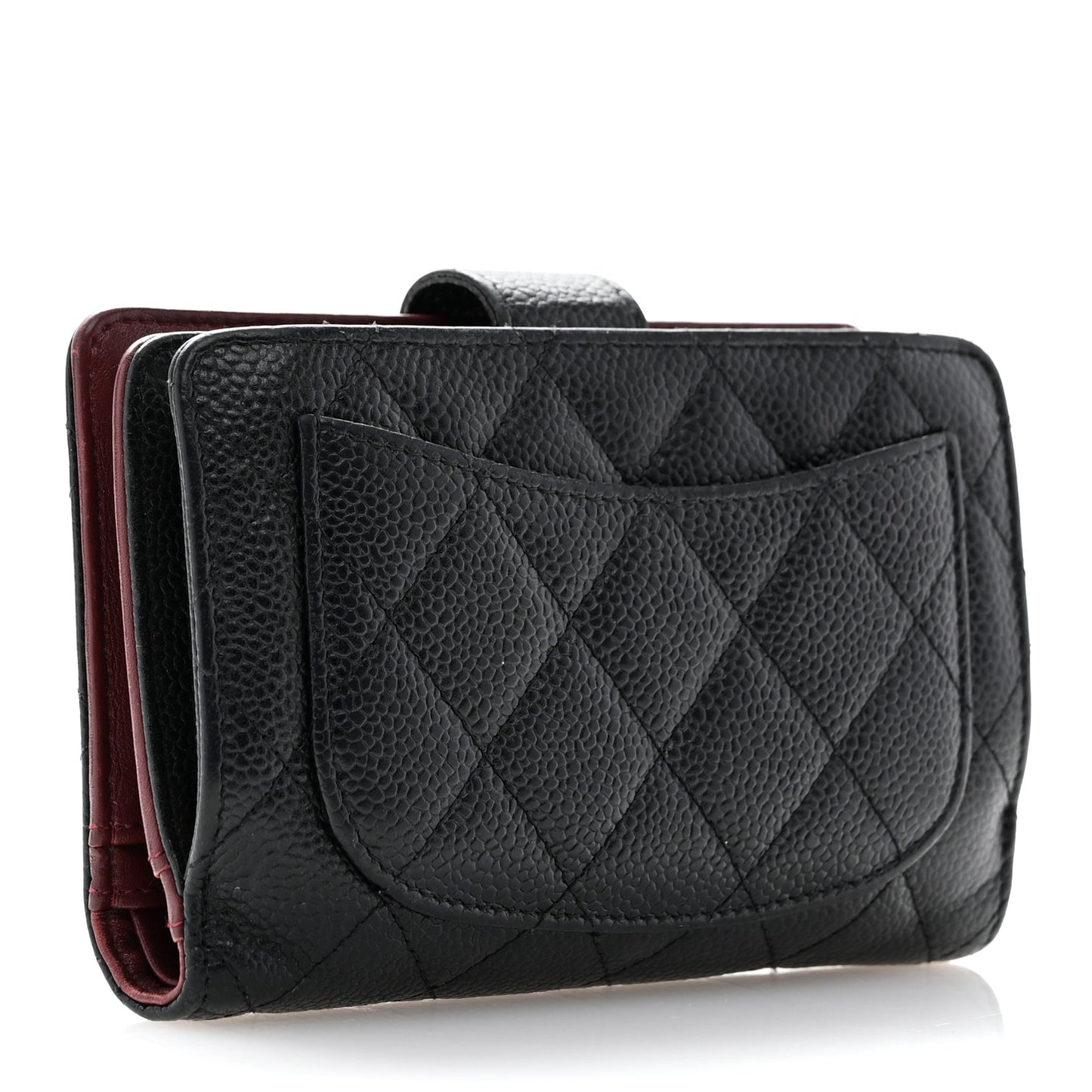 Caviar Quilted CC French Wallet Black