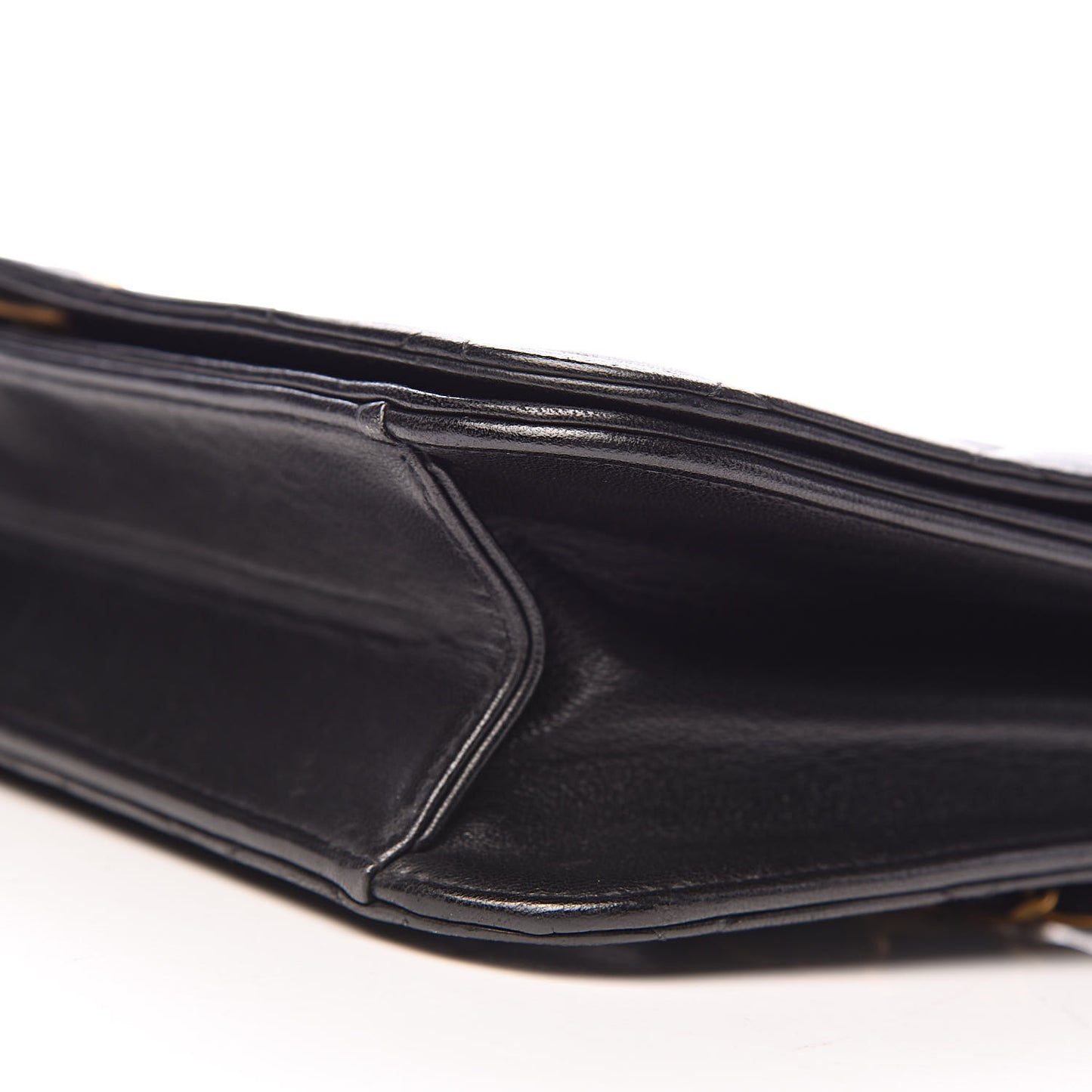Lambskin Quilted Small Single Flap Black