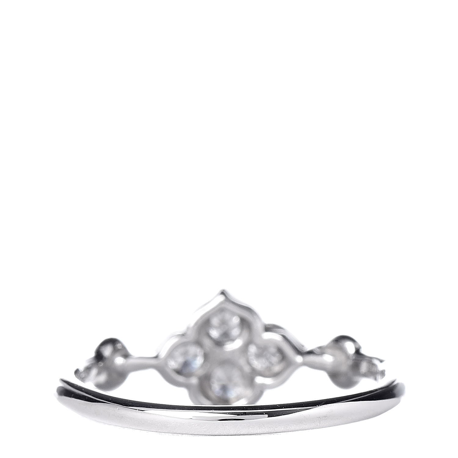 Cartier 18K White Gold Diamond Hindu Floral Ring 46 3.75 4 of 6