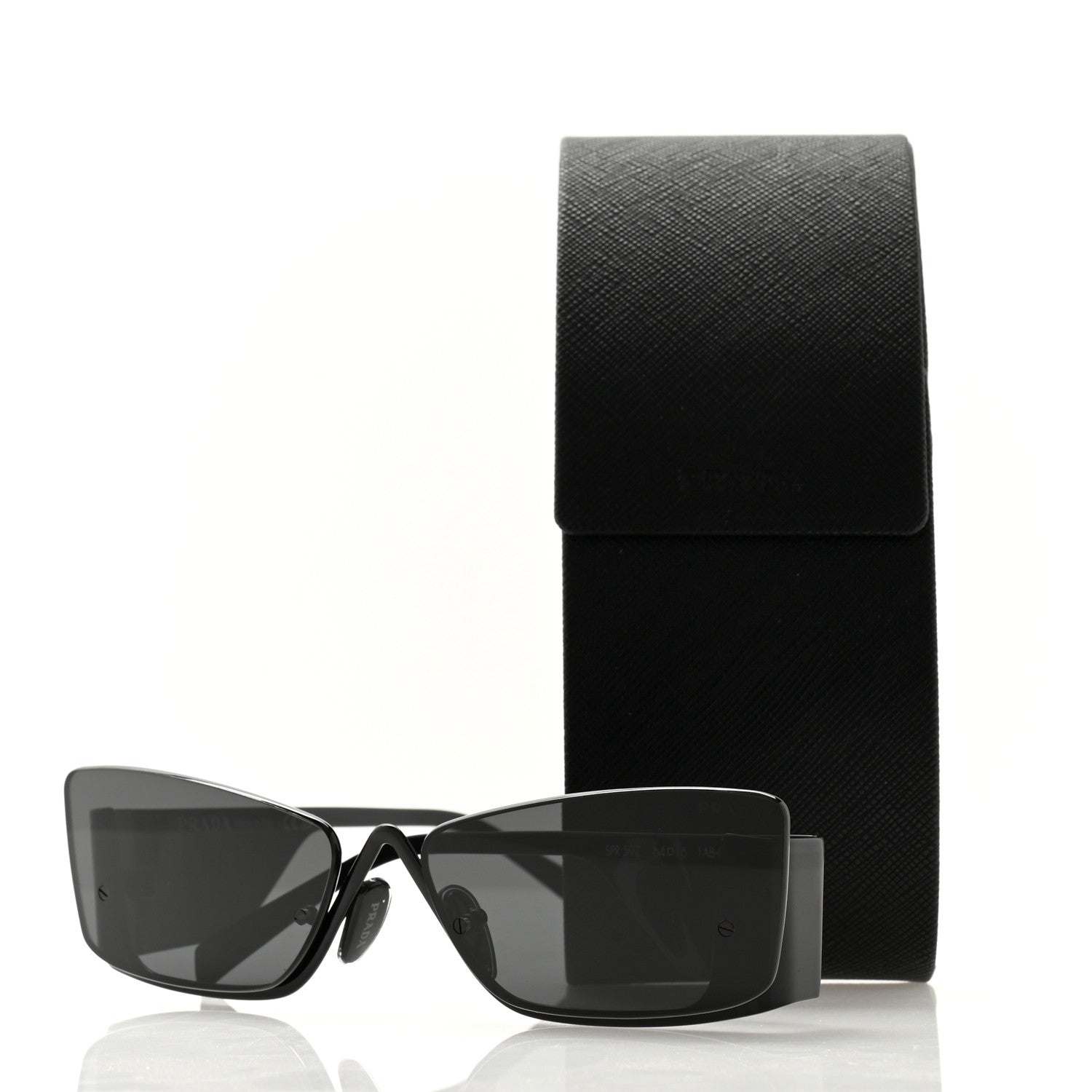 Prada Metal Symbole Triangle Logo Sunglasses SPR 59Z Black Ardesia 8 of 8