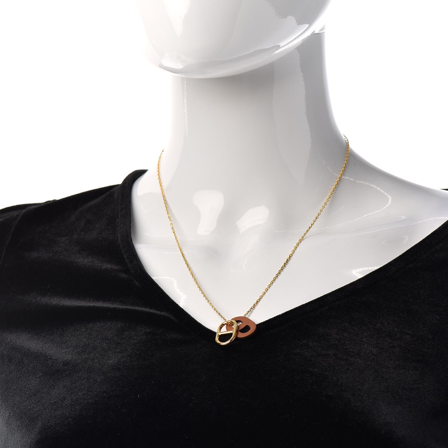 Hermes Swift O'Maillon Pendant Necklace Gold 2 of 5