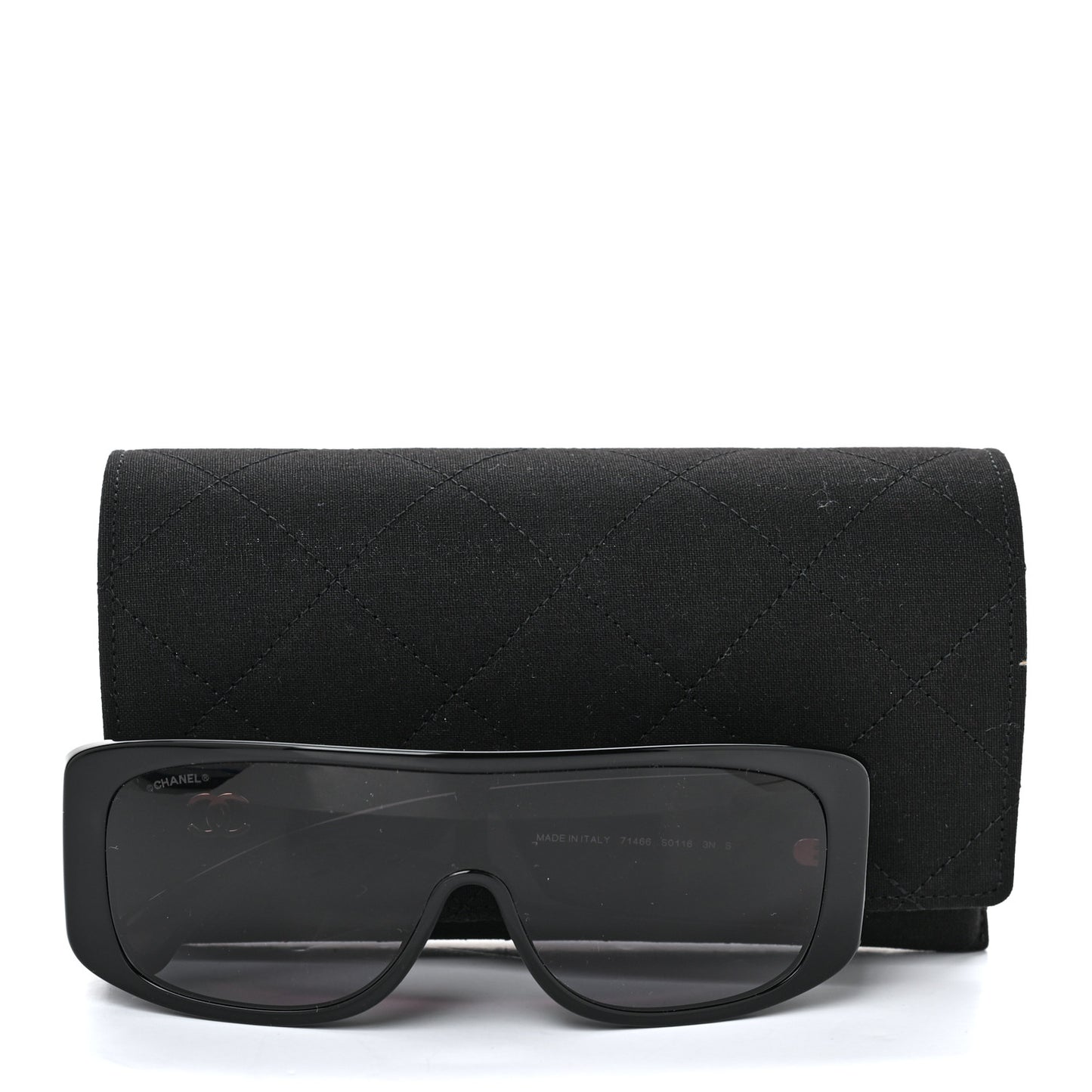 Acetate Shield Sunglasses 71466 Black