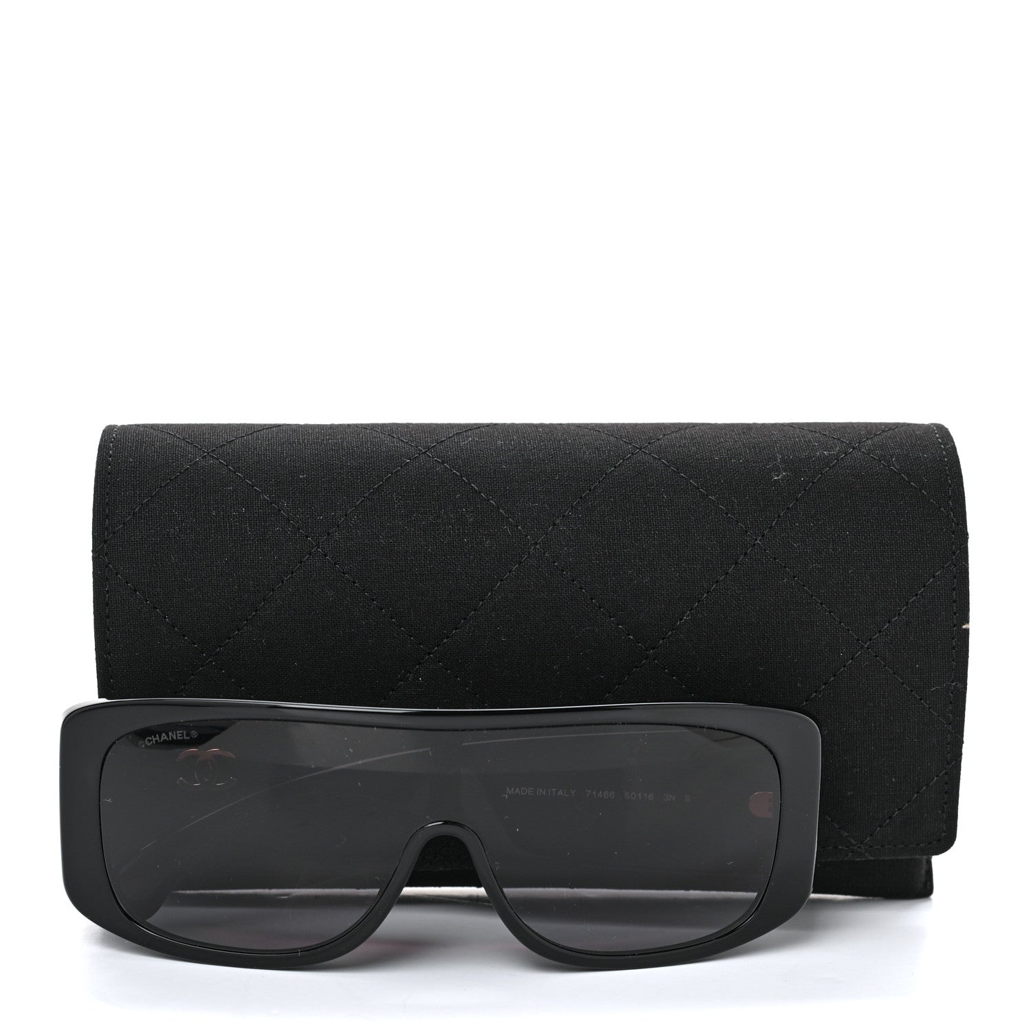 Chanel Acetate Shield Sunglasses 71466 Black 7 of 7