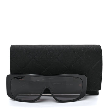 Chanel Acetate Shield Sunglasses 71466 Black 7 of 7