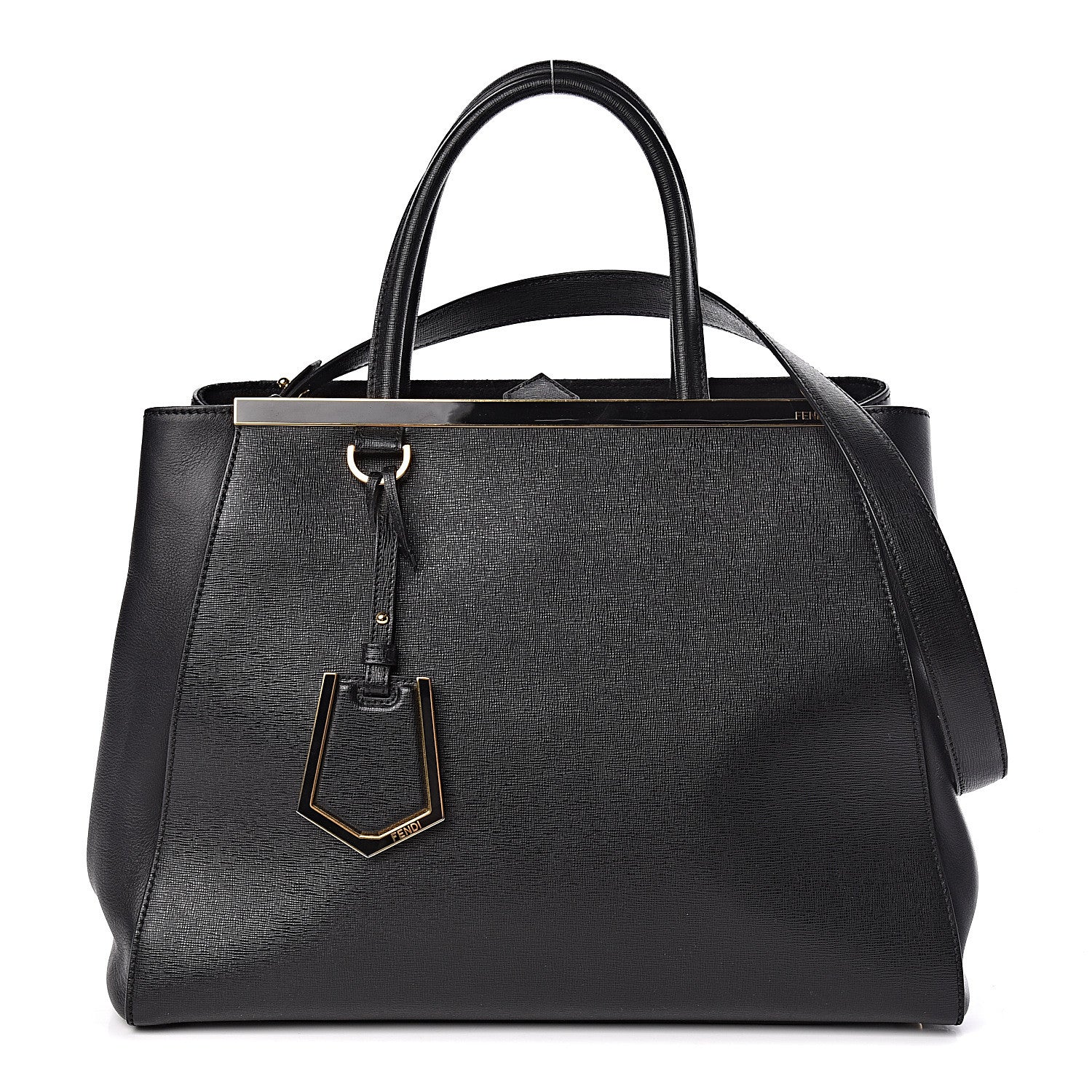 Fendi Vitello Elite Regular 2Jours Tote Black 1 of 11
