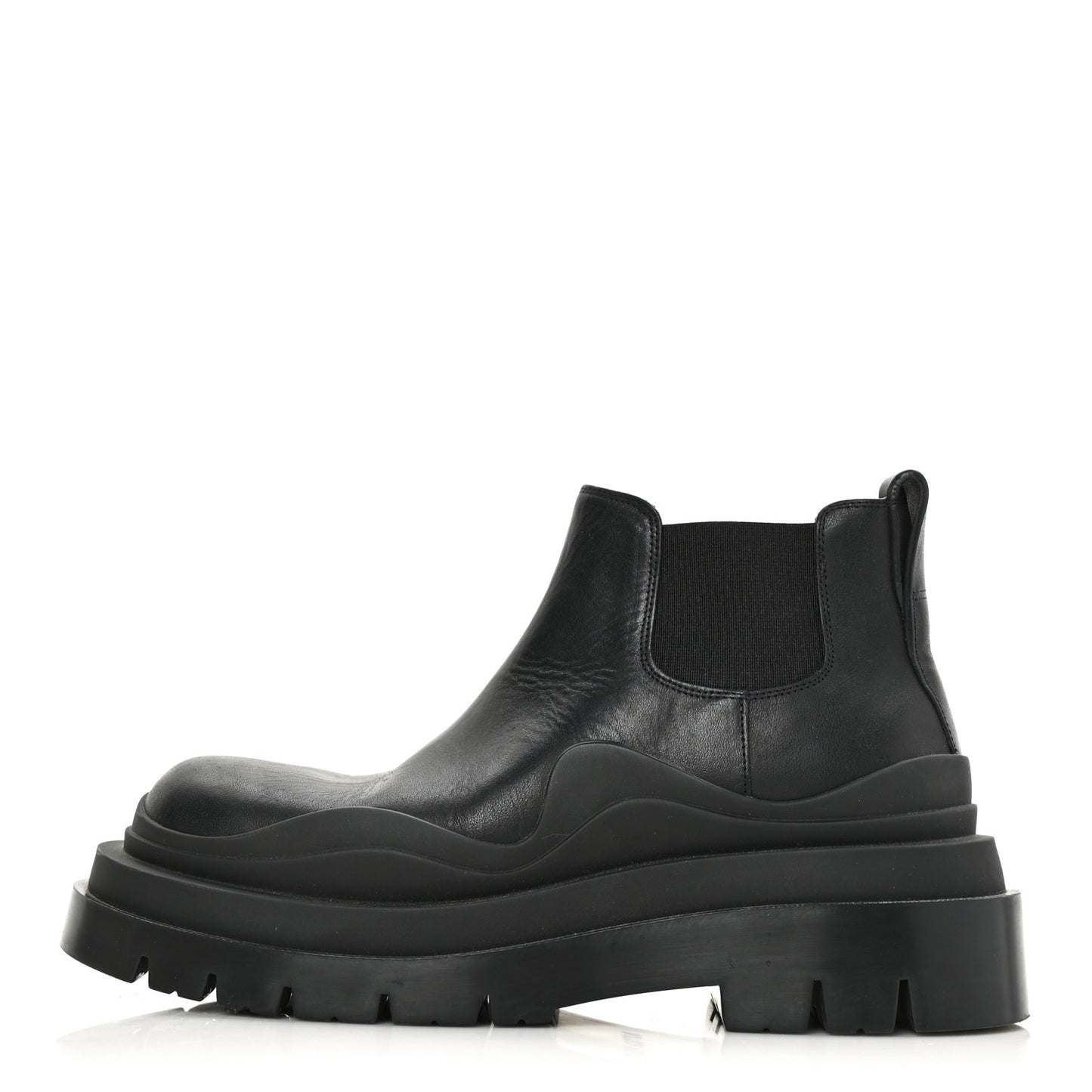 Calfskin The Tire Cropped Chelsea Short Boots 35.5 Black