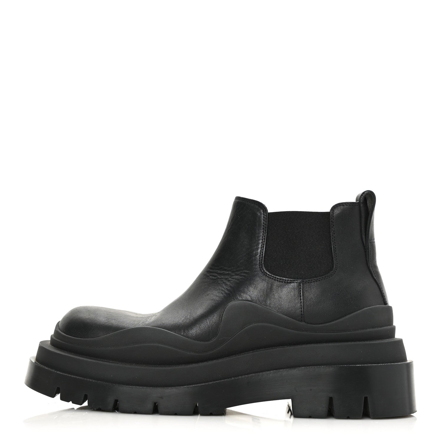 Bottega Veneta Calfskin The Tire Cropped Chelsea Short Boots 35.5 Black 1 of 7