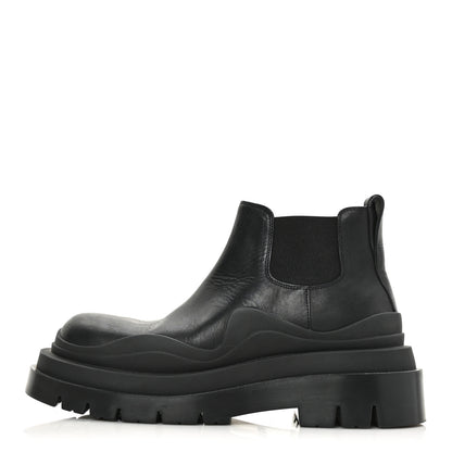 Bottega Veneta Calfskin The Tire Cropped Chelsea Short Boots 35.5 Black 1 of 7