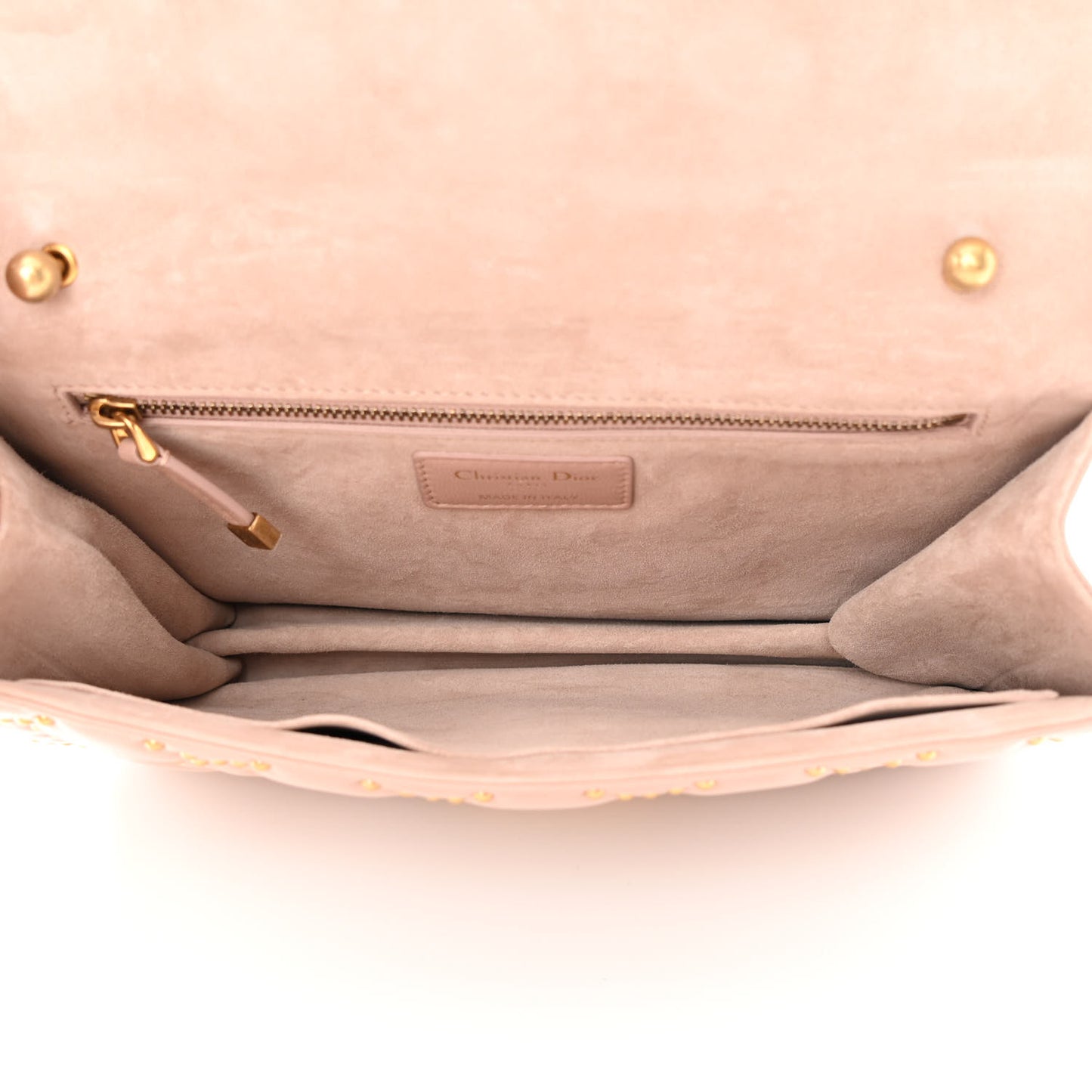 Lambskin Cannage Studded Large Dioraddict Flap Bag Nude