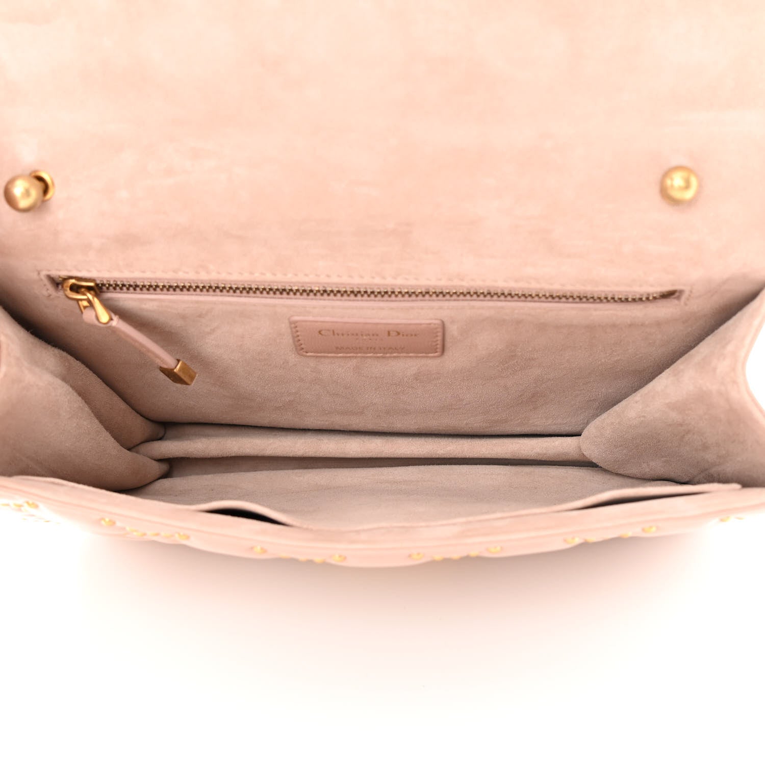 Christian Dior Lambskin Cannage Studded Large Dioraddict Flap Bag Nude 5 of 12