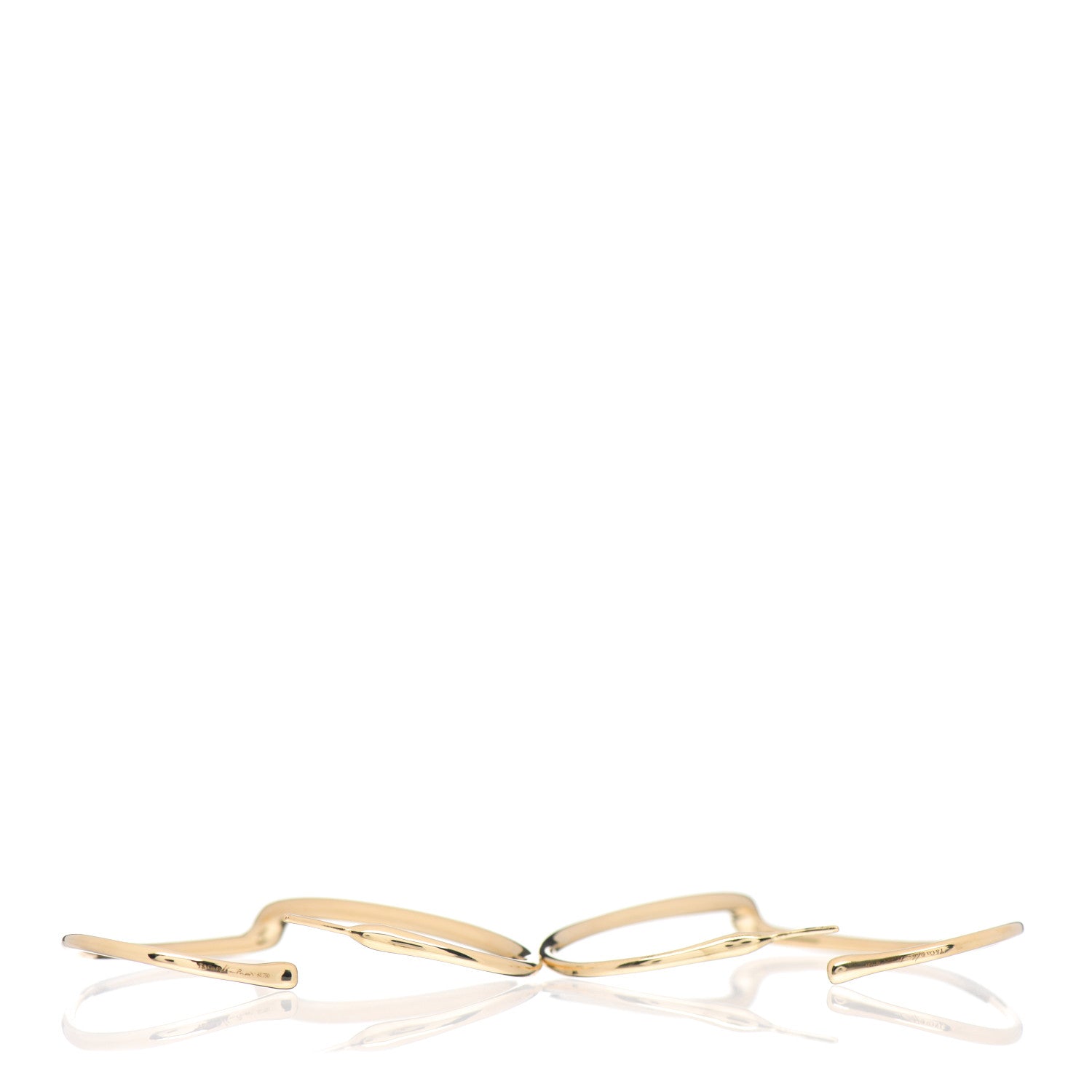 Tiffany 18K Yellow Gold Medium Elsa Peretti Open Heart Hoop Earrings 3 of 5