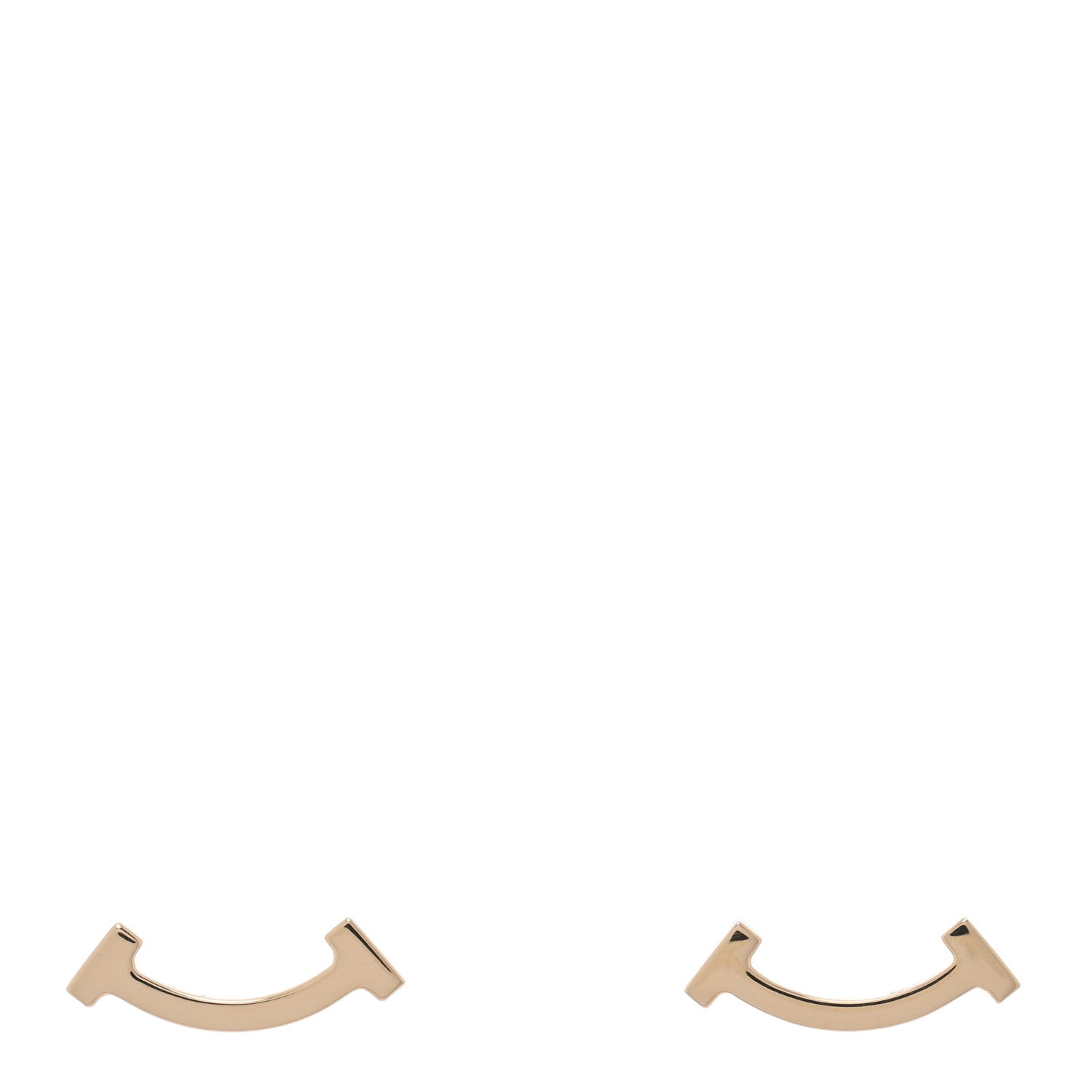 Tiffany 18K Yellow Gold T Smile Stud Earrings 1 of 5