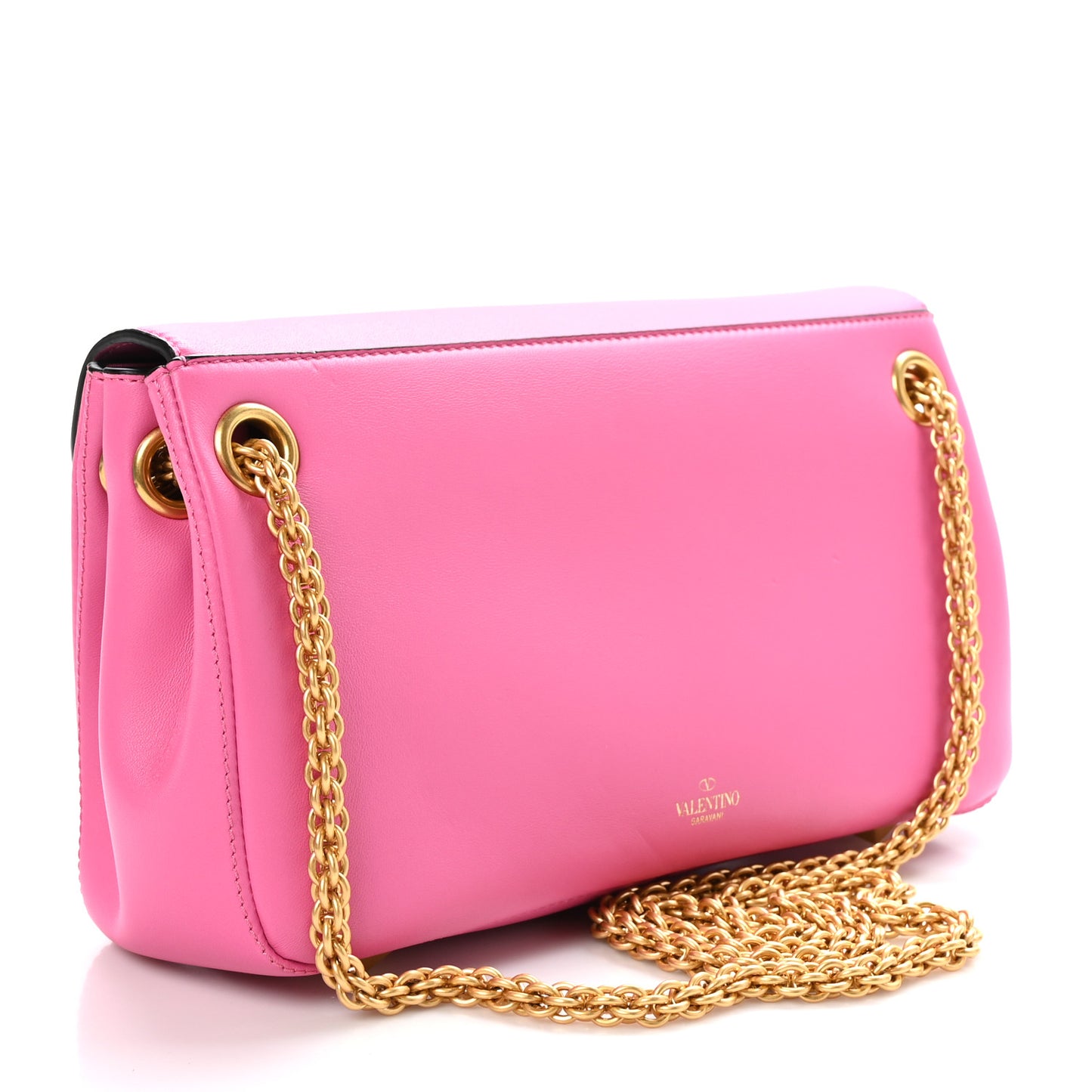 Nappa Stud Sign Shoulder Bag Feminine Pink