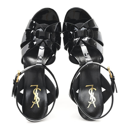 Saint Laurent Patent Tribute 75 Platform Sandals 38.5 Black 2 of 10
