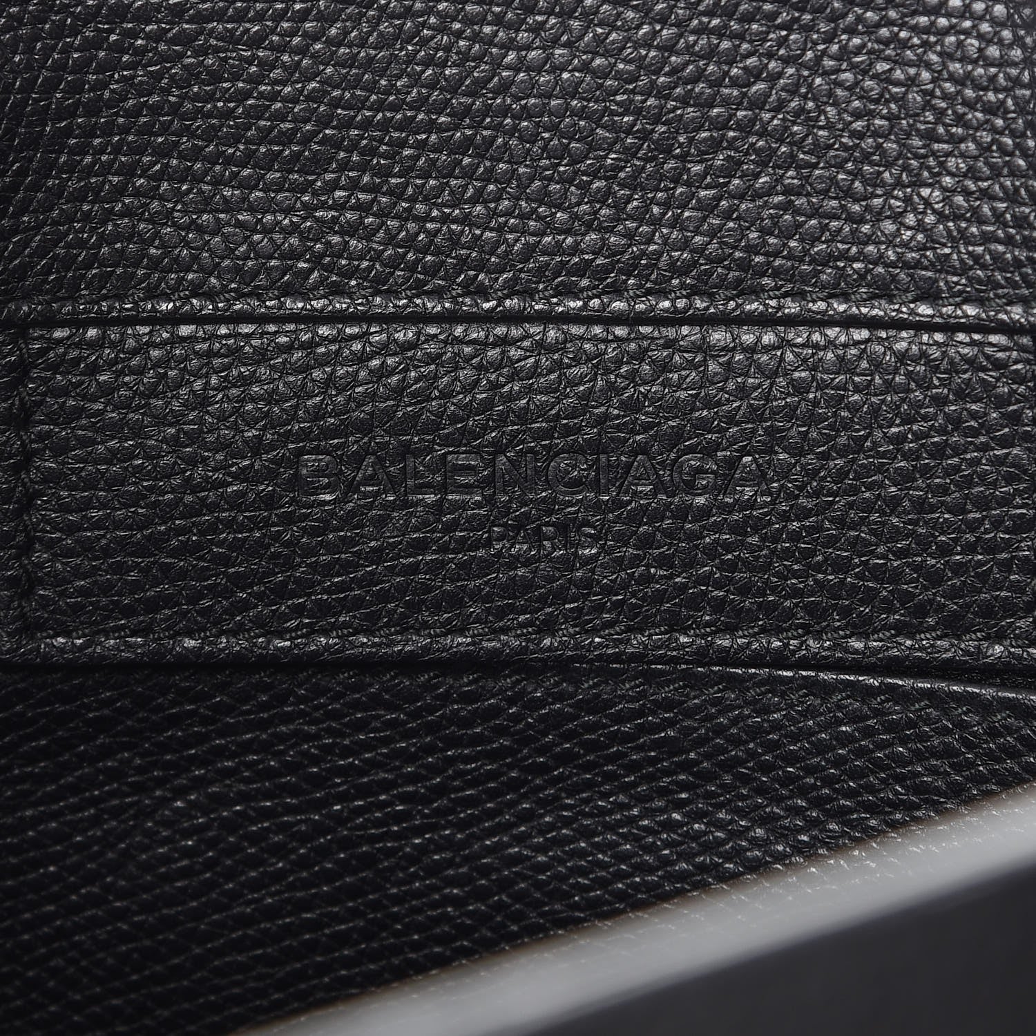Balenciaga Grained Calfskin Plate Hardware Papier A6 Zip Around Tote Black 7 of 9