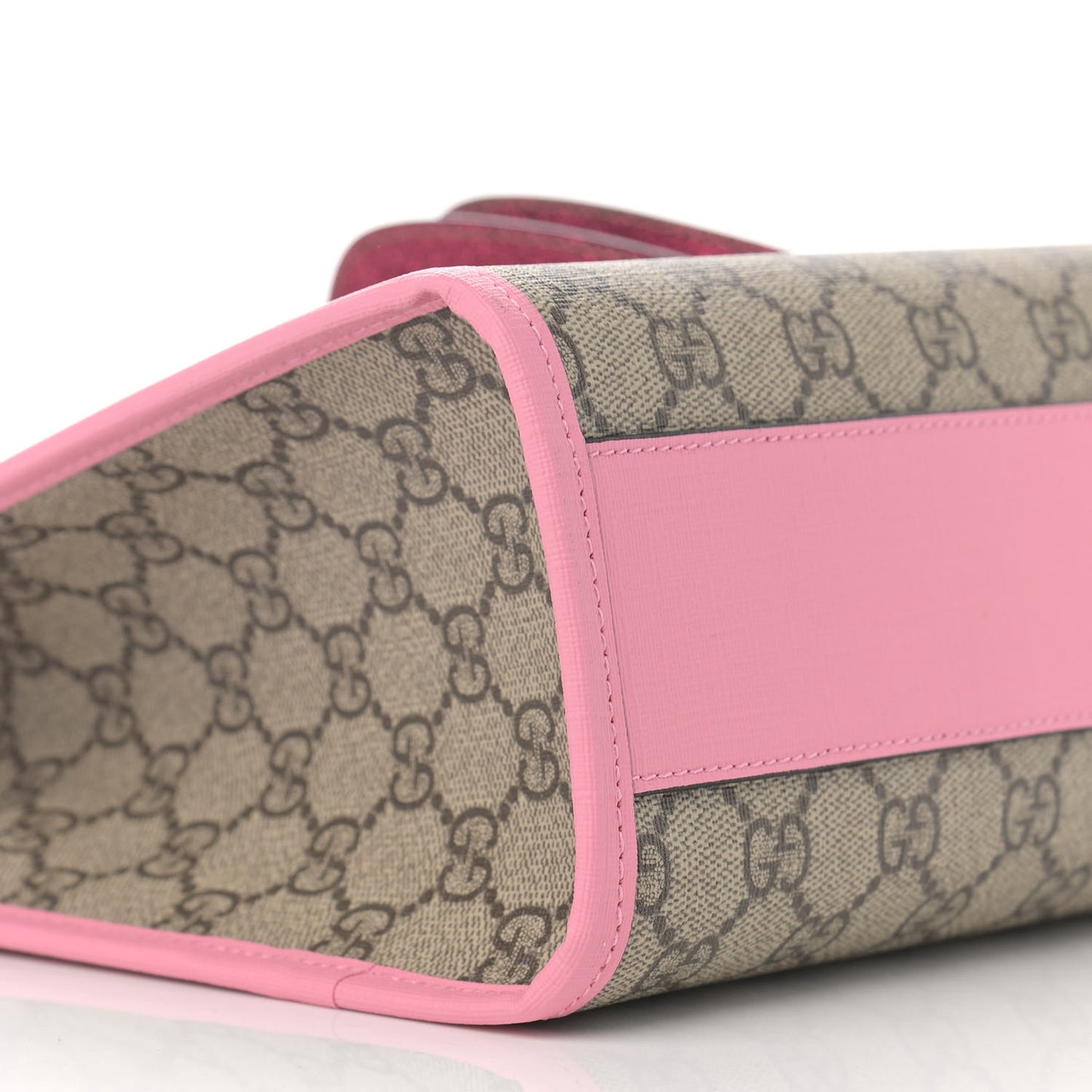 GG Supreme Monogram 3-D Strawberry Childrens Tote Beige Ebony Lotus Pink Fuxia Emerald