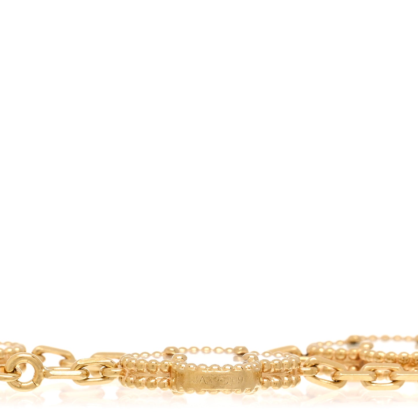 18K Yellow Gold Mother of Pearl 5 Motifs Vintage Alhambra Bracelet