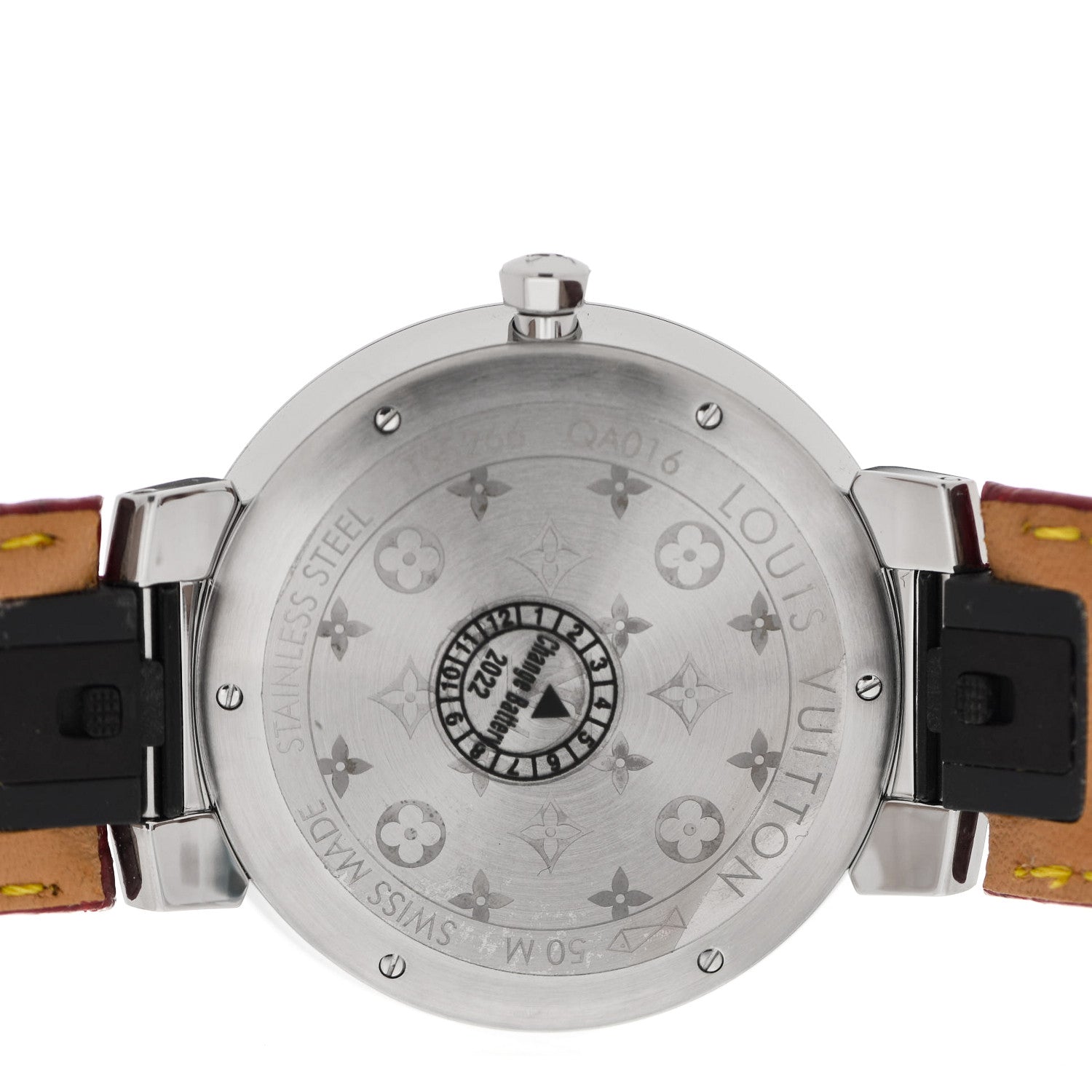 Louis Vuitton Stainless Steel Alligator 39mm Tambour Slim Quartz Watch 4 of 7