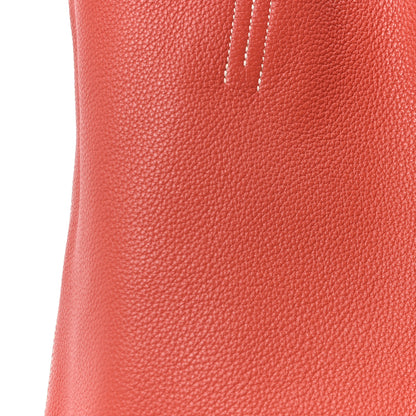 Hermes Taurillon Clemence Swift Double Sens 45 Reversible Tote Sanguine Rouge Pivoine 15 of 15