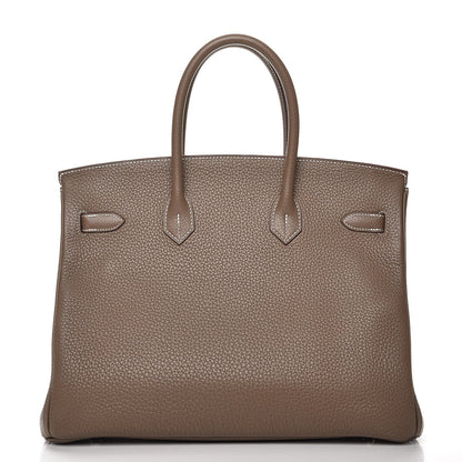 Hermes Taurillon Clemence Birkin 35 Etoupe 5 of 30