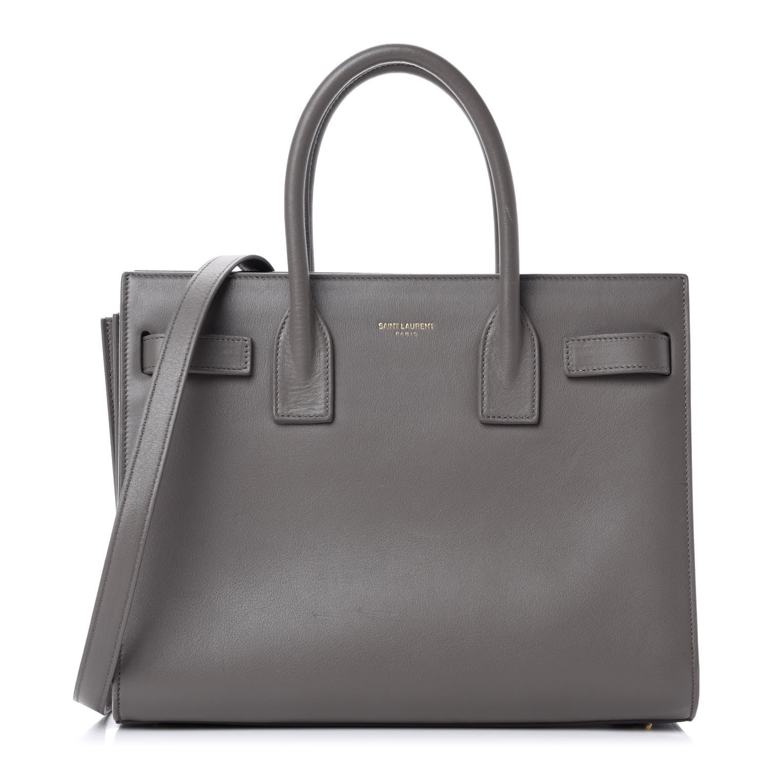 Saint Laurent Grained Calfskin Baby Sac de Jour Fog 1 of 13