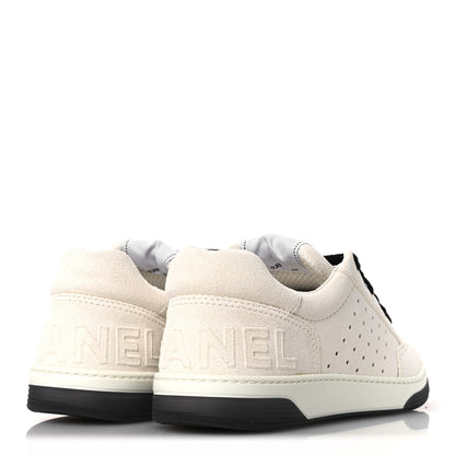 Chanel Suede Calfskin Logo Sneakers 40 Black White 5 of 11