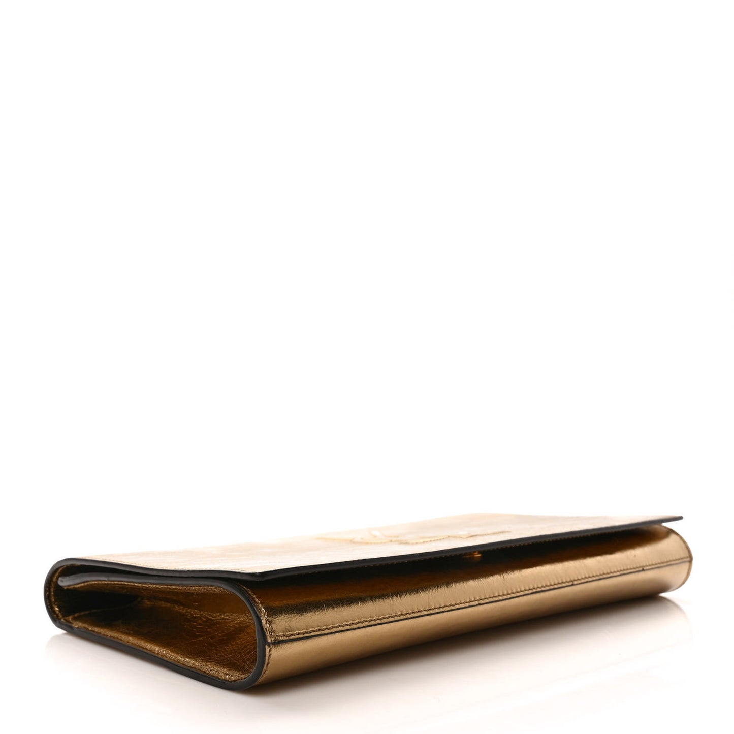 Metallic Calfskin Monogram Large Belle De Jour Clutch Gold
