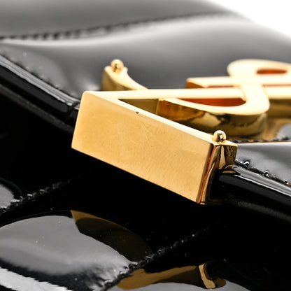 Saint Laurent Patent Calfskin Matelasse Monogram Large Vicky Continental Wallet Black 8 of 12