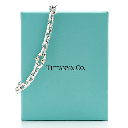 Tiffany Sterling Silver 18K Yellow Gold Narrow Makers Chain Link Bracelet 4 of 4